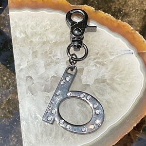 Bebe Black Crystal Keychain Charm